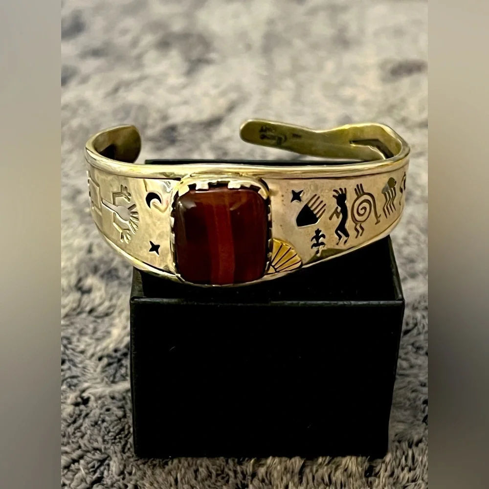 Roderick Tenorio Relios Carolyn Pollack Sterling 14K Red Tiger’s Eye Bracelet